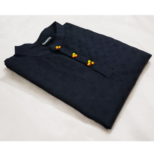 Chikankari Black Kurti