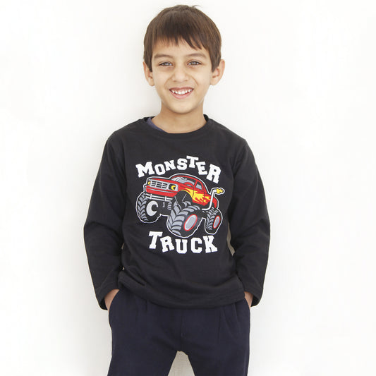 Monster Truck Black T Shirt Boys & Girls