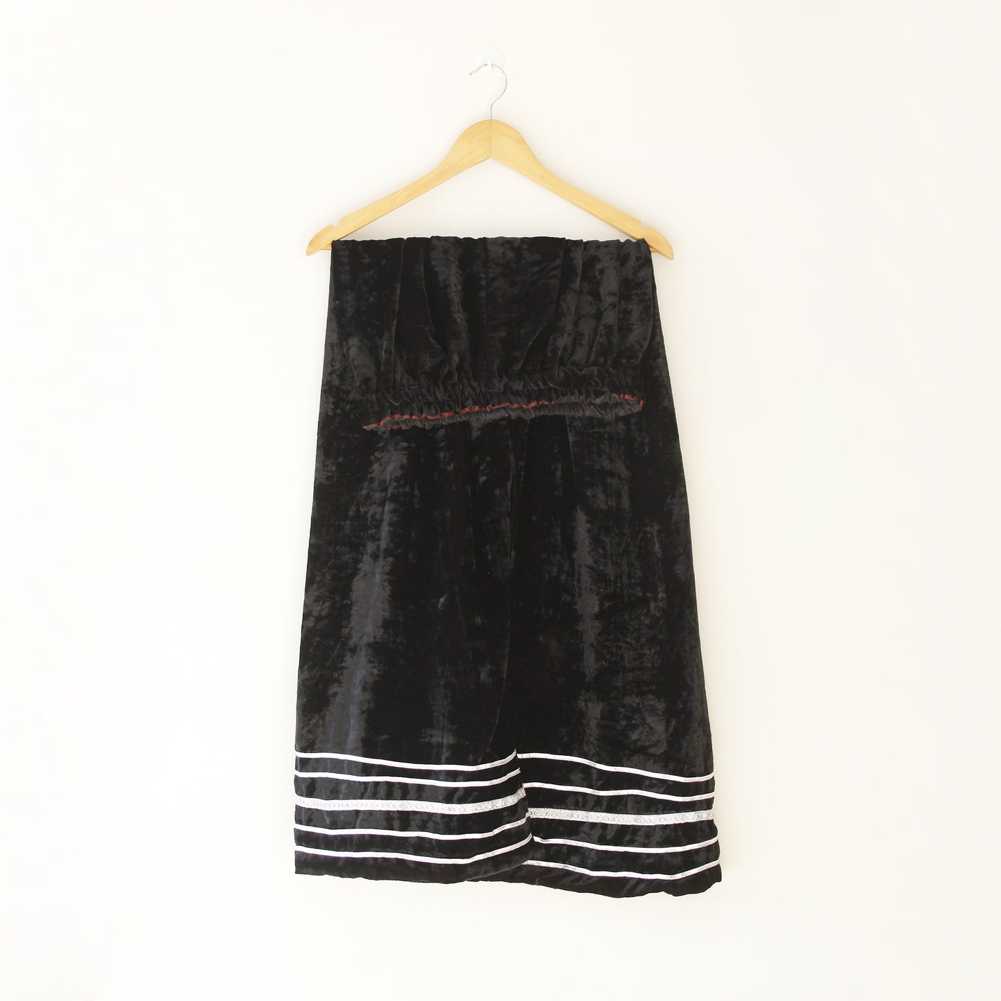 Velvet Bell Bottoms Black Trouser - Ready To Wear