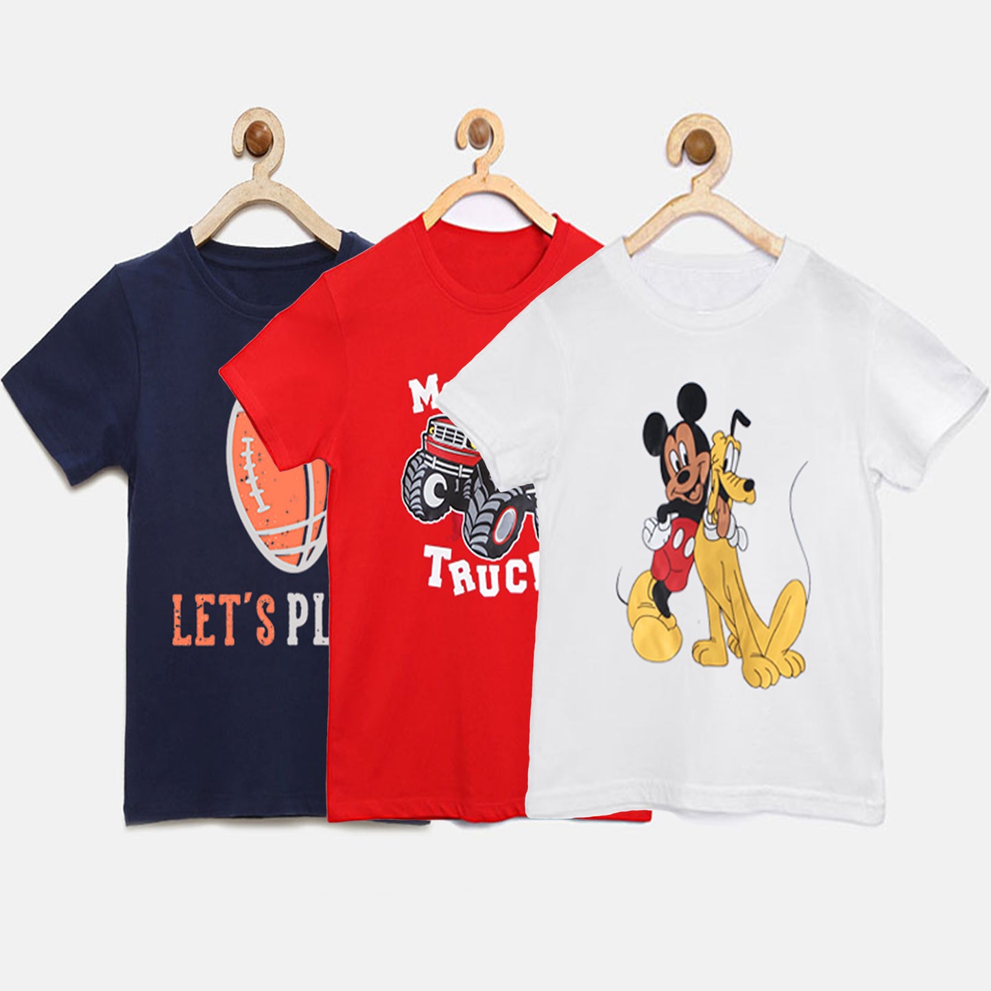 Pack of 3 - Multicolor Stylish Graphics T Shirts