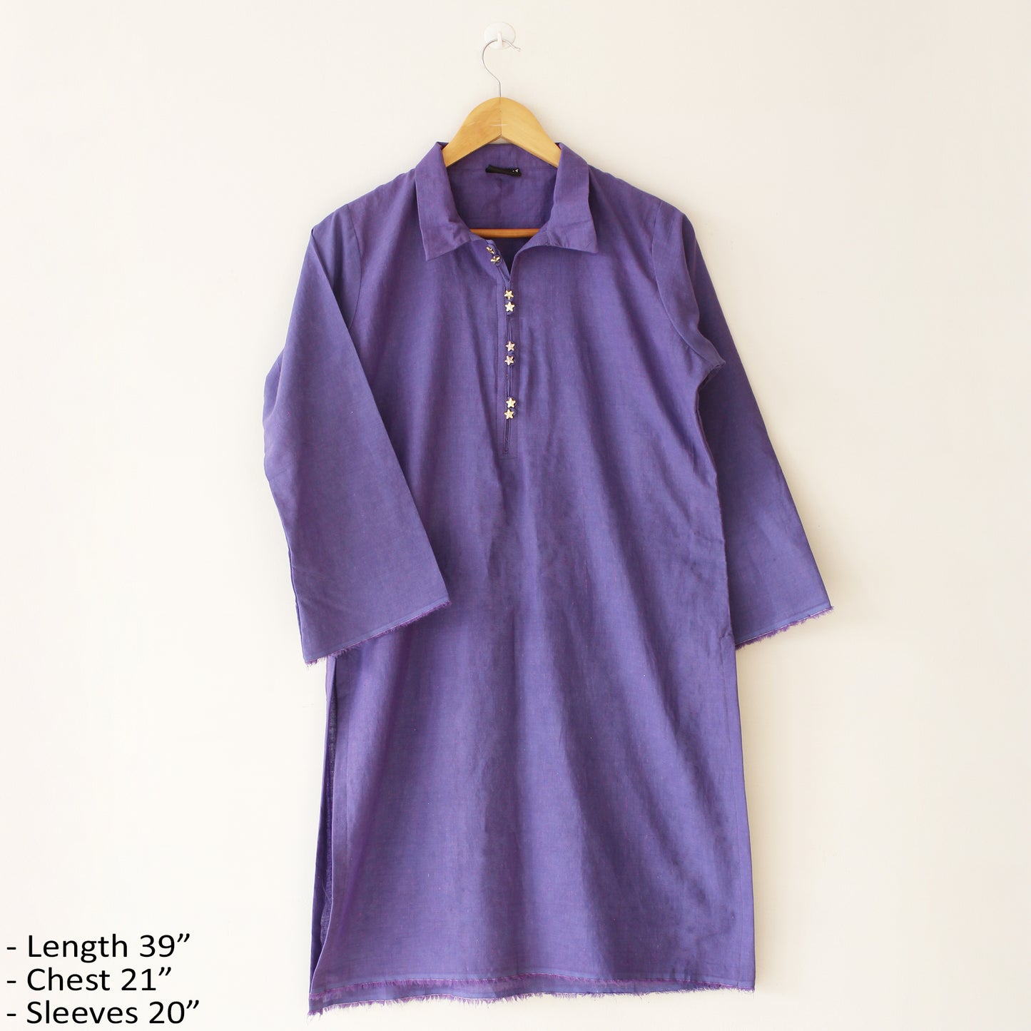 Collar Neck Bluish Purple Kurti