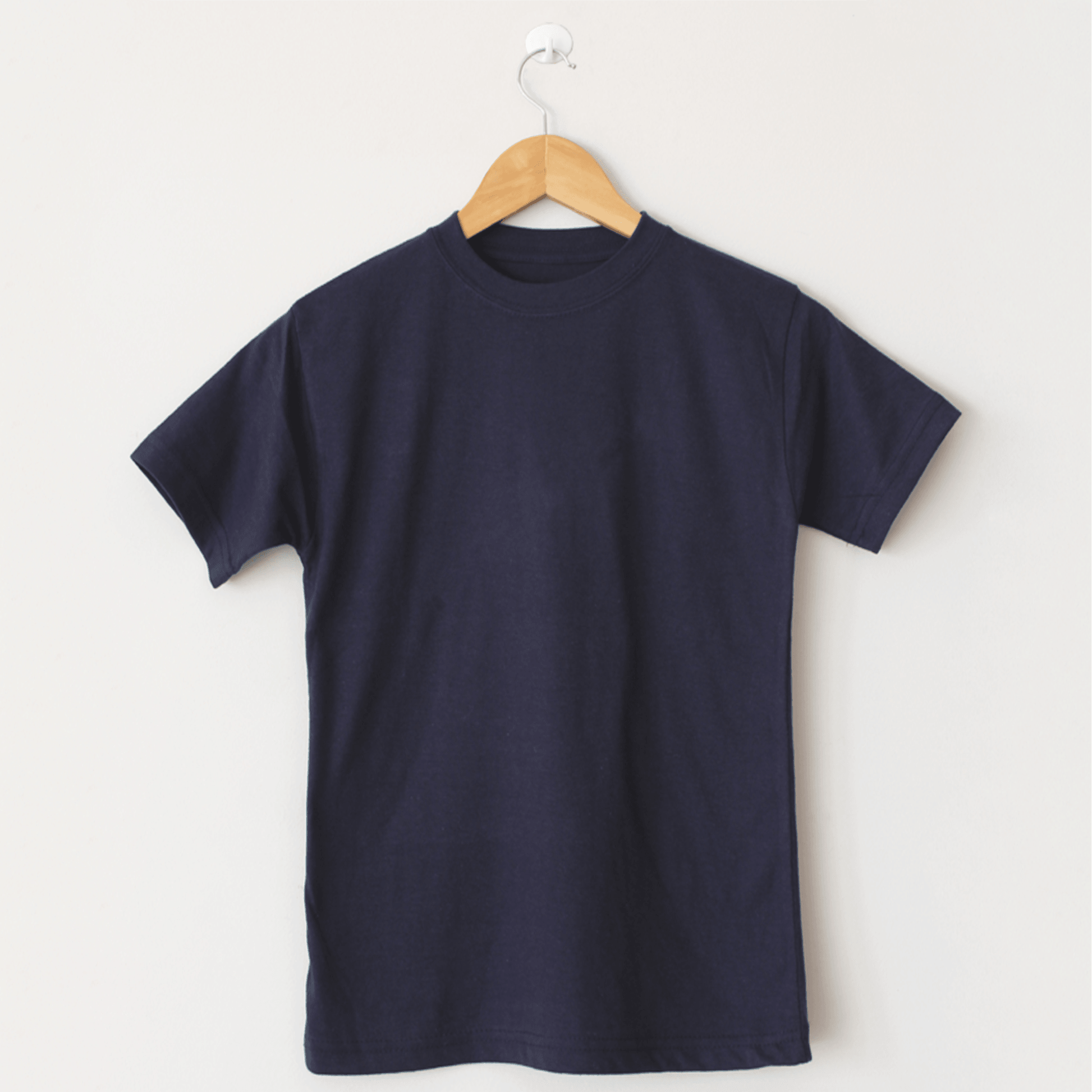 Basic Navy Blue T-Shirt, Round Neck Half Sleeves - The Shop.