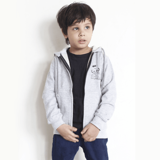 SIMBA Future King Grey Zipper Hoodie For Boys & Girls Kids - The Shop.