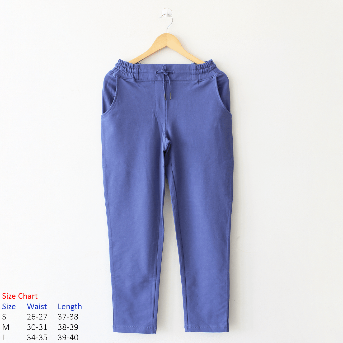 French Terry Stretchable Straight Trousers With Side Pockets - The Shop.