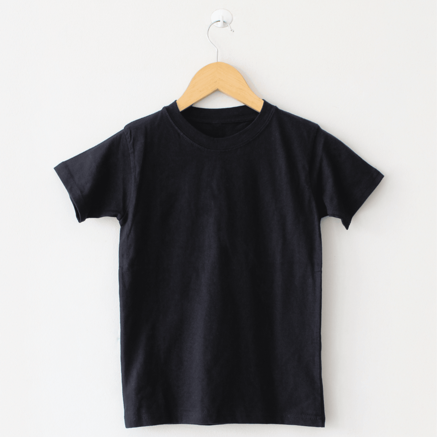 Basic Black T-Shirt, Round Neck Half Sleeves - The Shop.