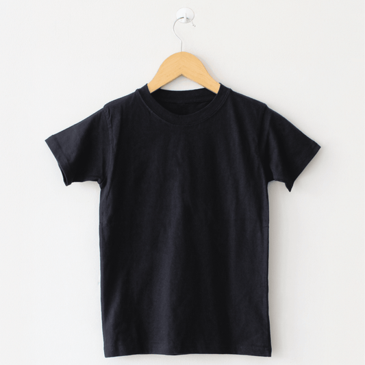 Basic Black T-Shirt, Round Neck Half Sleeves - The Shop.