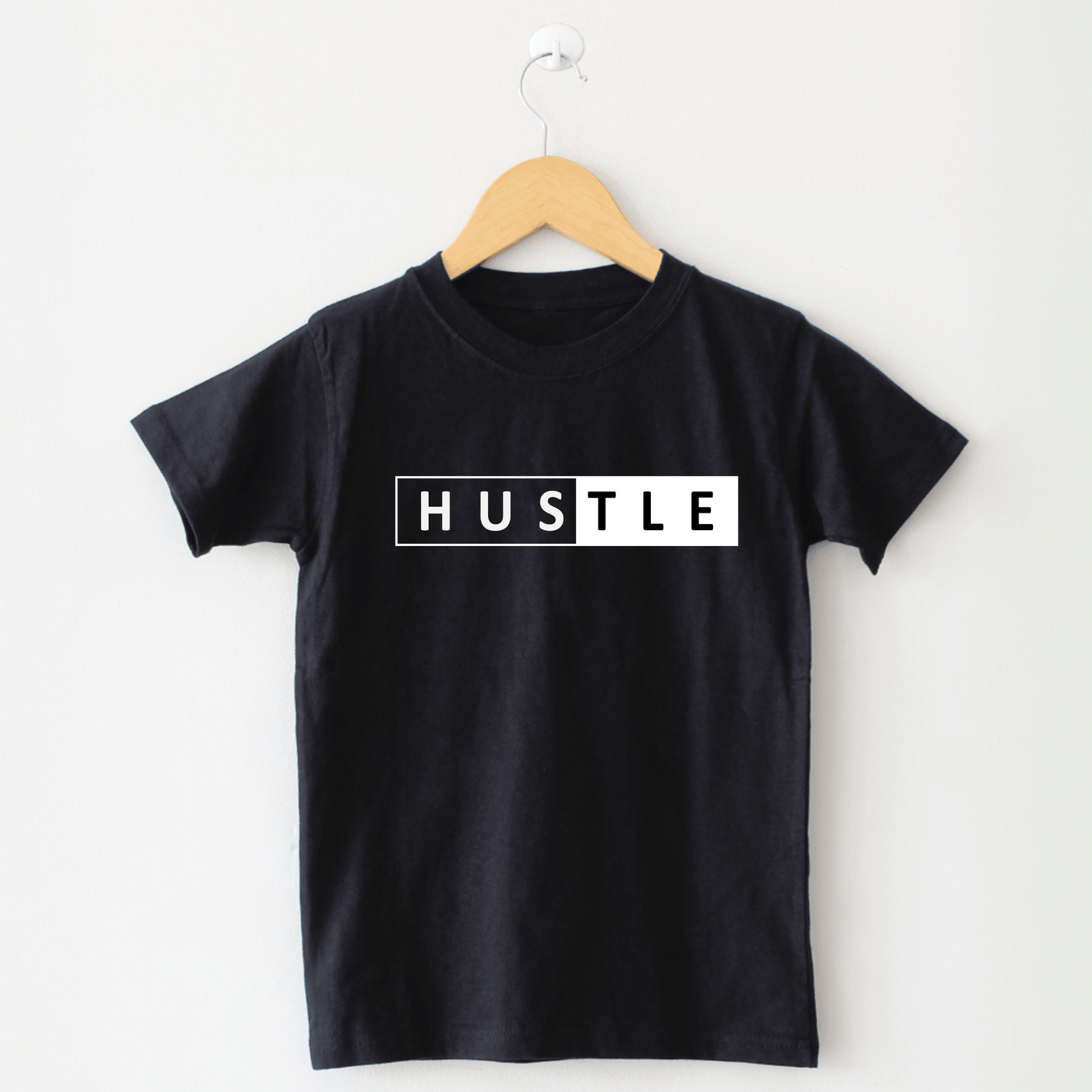 Black HUSTLE T-Shirt - The Shop.