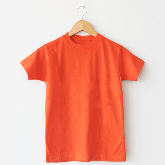Basic Orange T-Shirt, Round Neck Half Sleeves - The Shop.