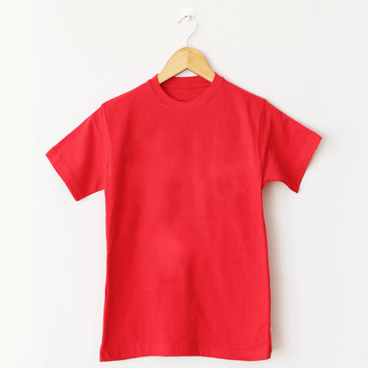 Basic Red T-Shirt, Round Neck Half Sleeves - The Shop.