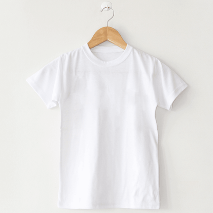 Basic White T-Shirt, Round Neck Half Sleeves - The Shop.
