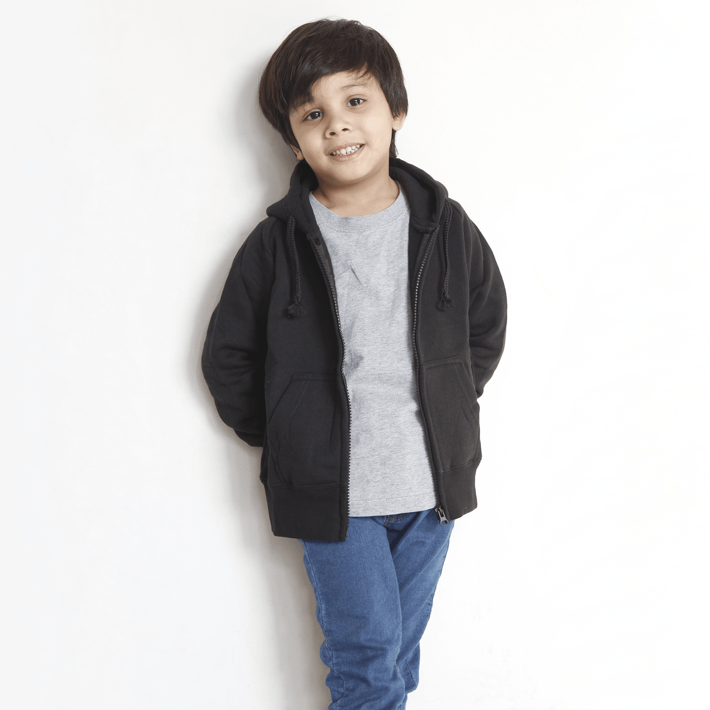 Fleece ZipUp Black Hoodie For Boys & Girls Kids - The Shop.