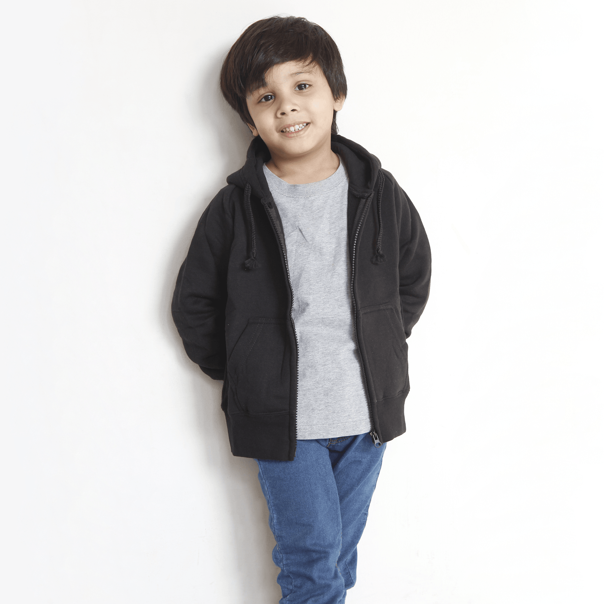 Fleece ZipUp Black Hoodie For Boys & Girls Kids - The Shop.