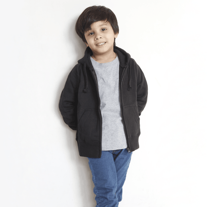Fleece ZipUp Black Hoodie For Boys & Girls Kids - The Shop.