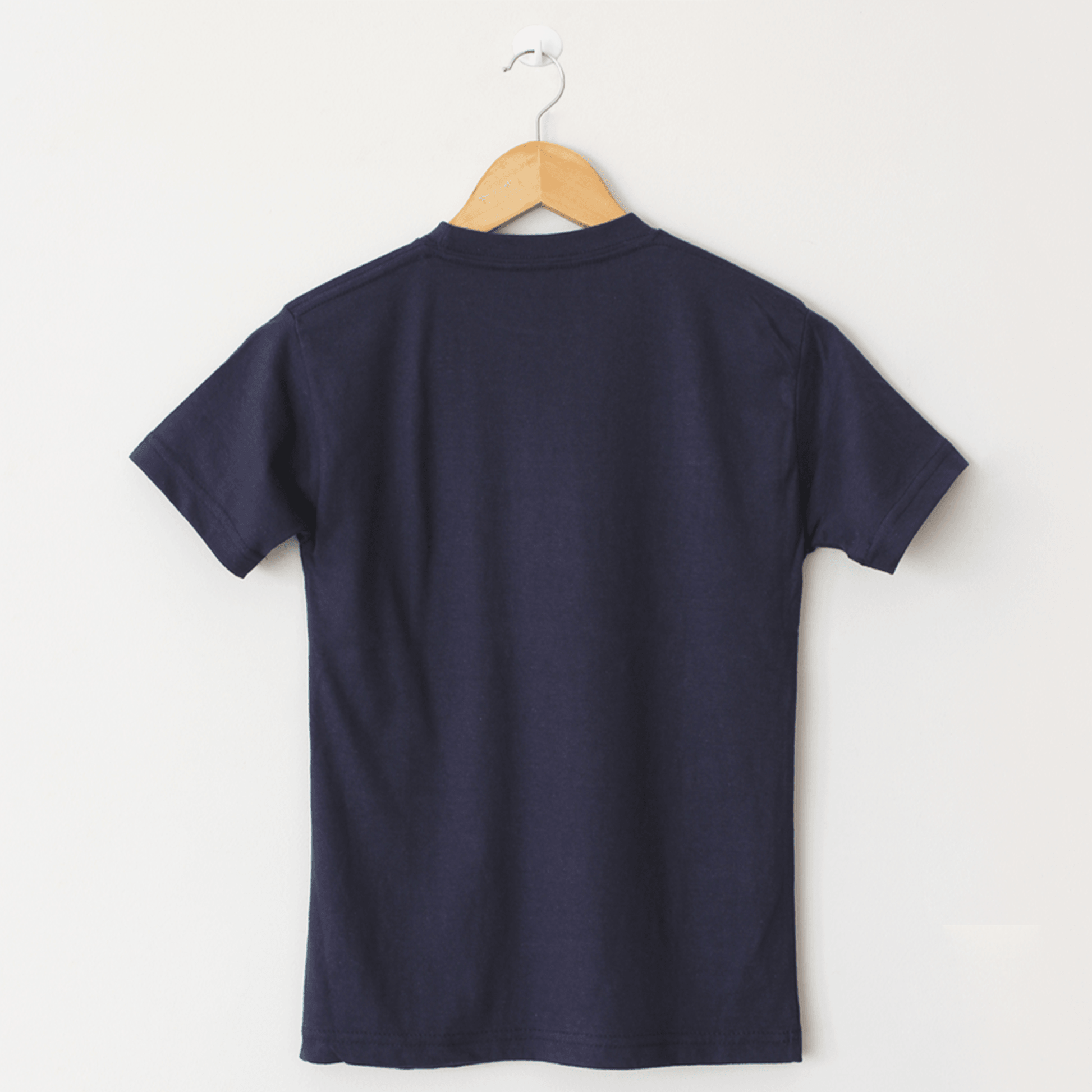Basic Navy Blue T-Shirt, Round Neck Half Sleeves - The Shop.