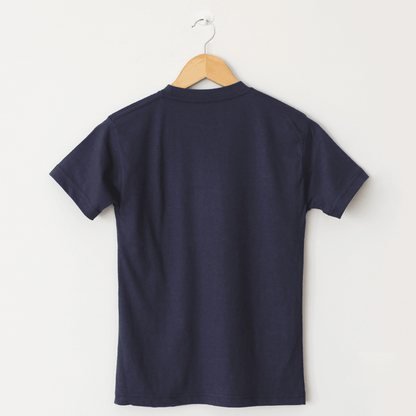 Basic Navy Blue T-Shirt, Round Neck Half Sleeves - The Shop.