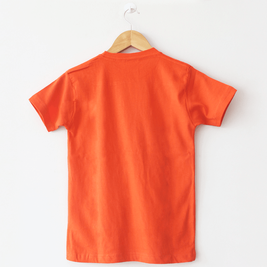 Basic Orange T-Shirt, Round Neck Half Sleeves - The Shop.