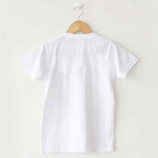 Basic White T-Shirt, Round Neck Half Sleeves - The Shop.