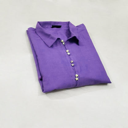 Collar Neck Bluish Purple Kurti