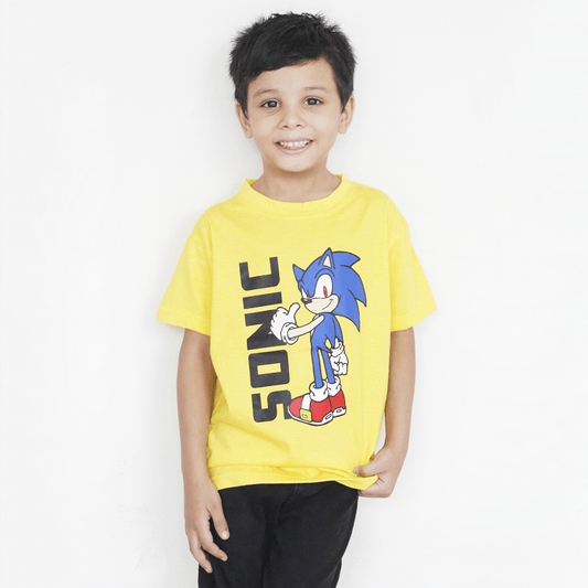 Yellow SONIC T Shirt For Boys & Girls Kids - The Shop.