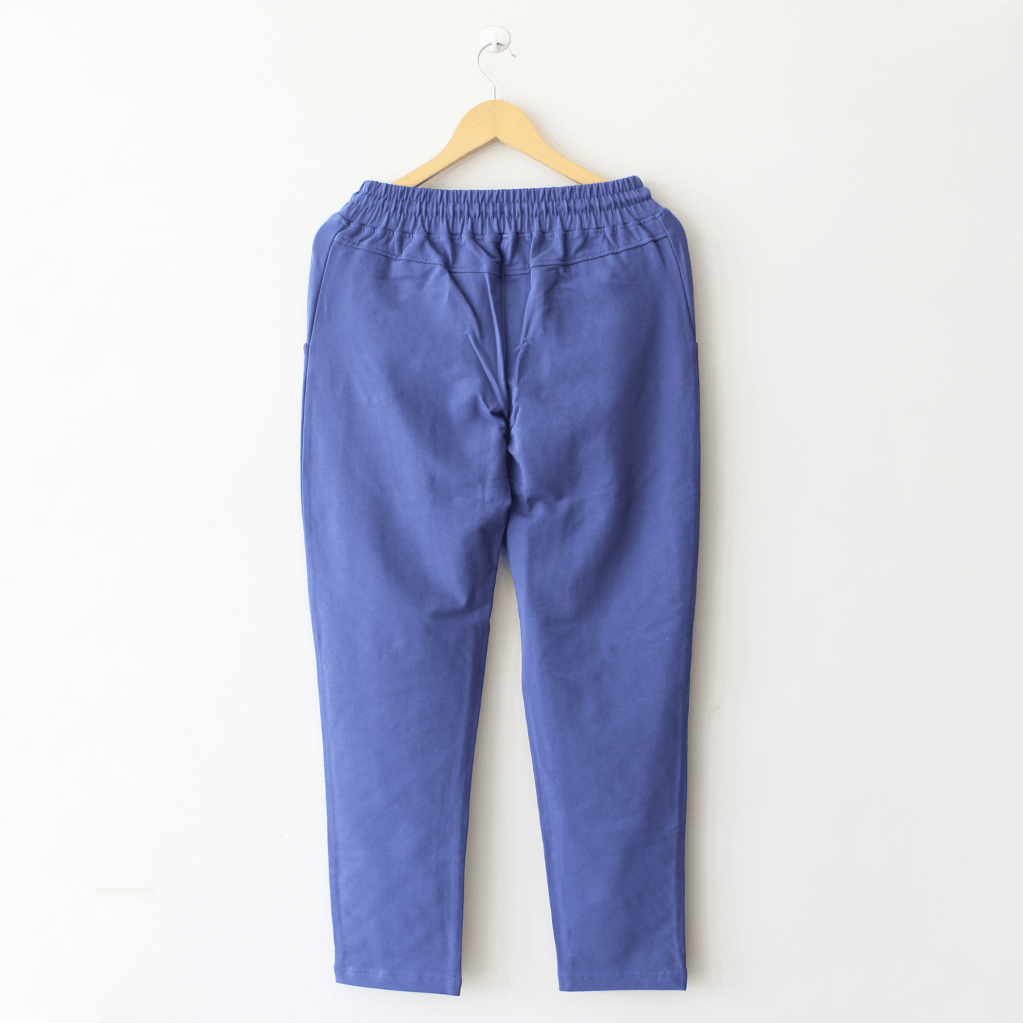 French Terry Stretchable Straight Trousers With Side Pockets - The Shop.