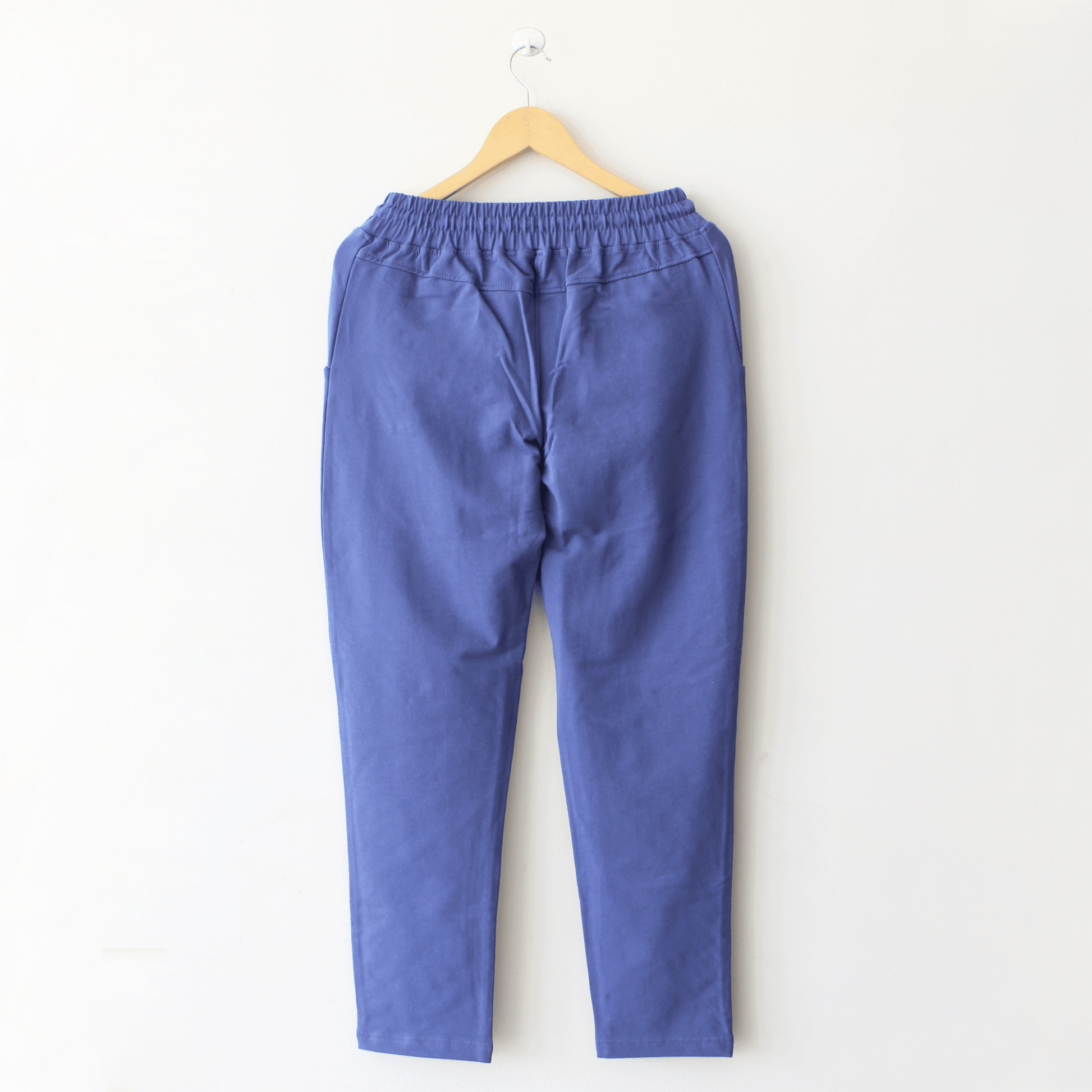 French Terry Stretchable Straight Trousers With Side Pockets - The Shop.