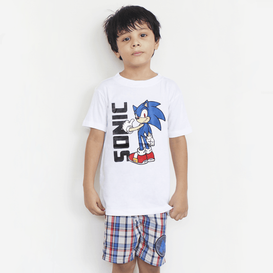 White SONIC T Shirt For Boys & Girls Kids - The Shop.