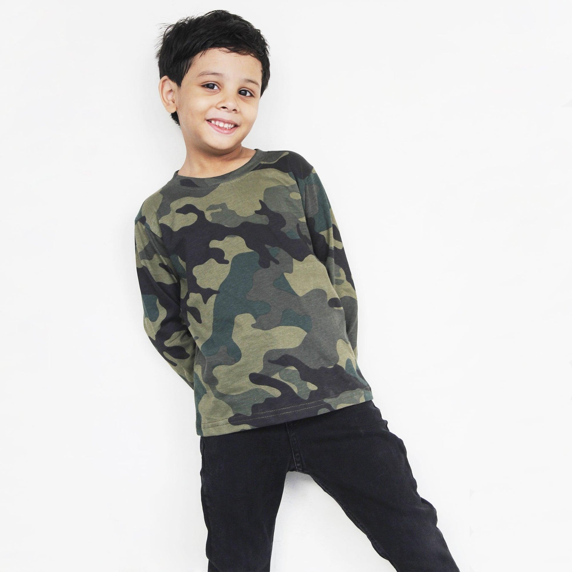 Full Sleeves Camouflage T Shirt For Boys & Girls Kids - The Shop.