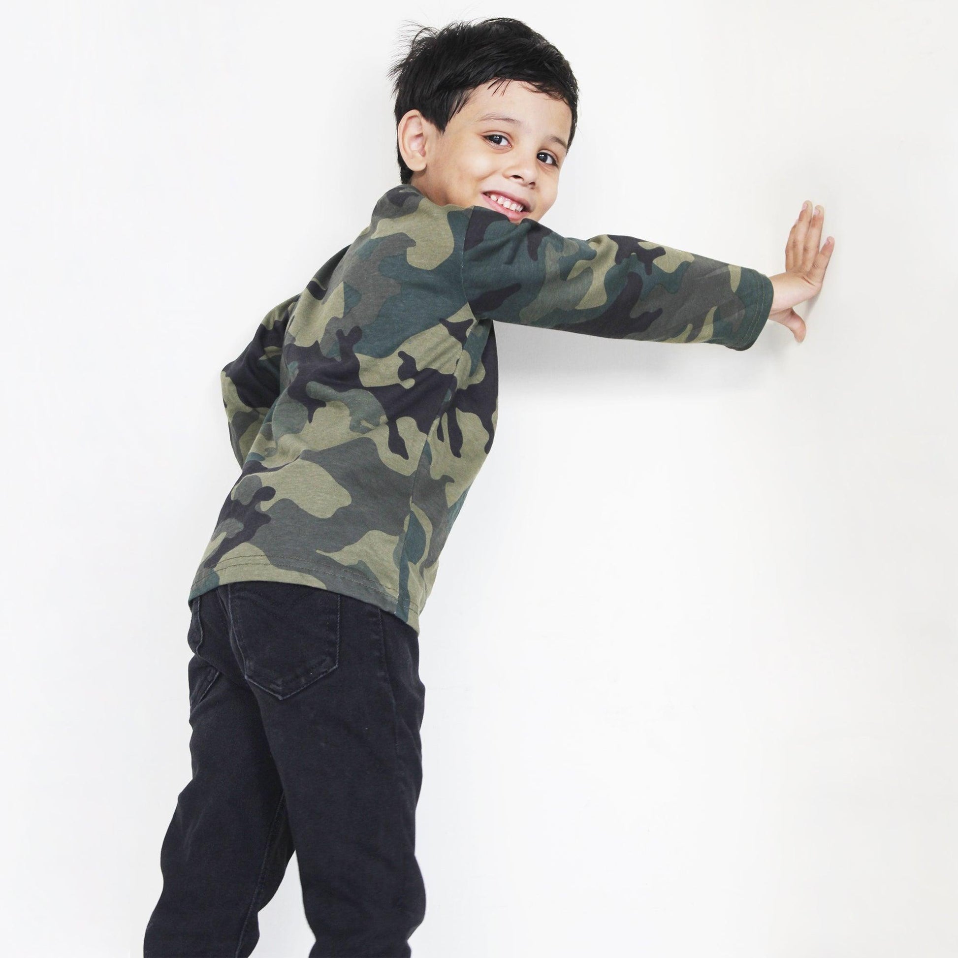 Full Sleeves Camouflage T Shirt For Boys & Girls Kids - The Shop.