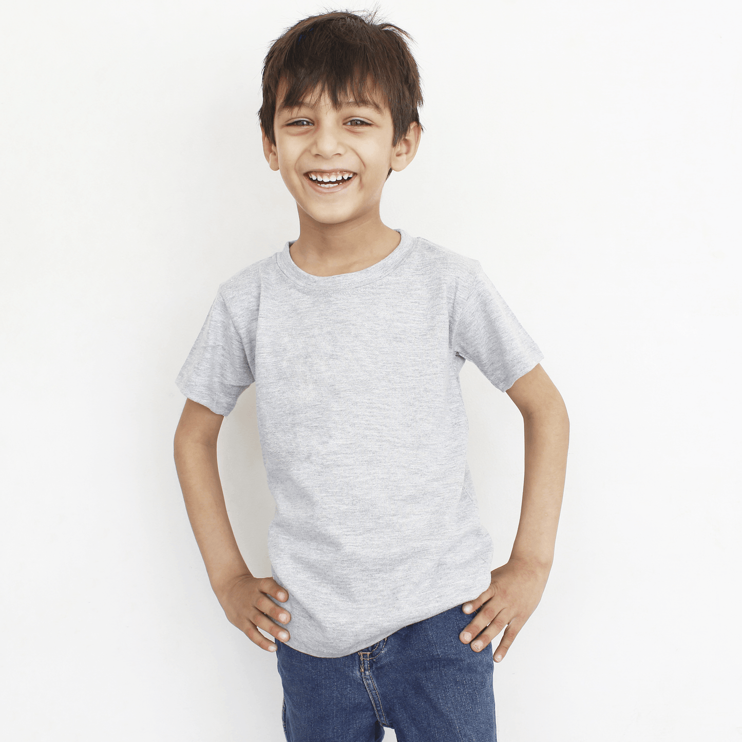 Pack Of 3 - Basic T Shirt For Boys & Girls Kids, White Black Grey - The Shop.