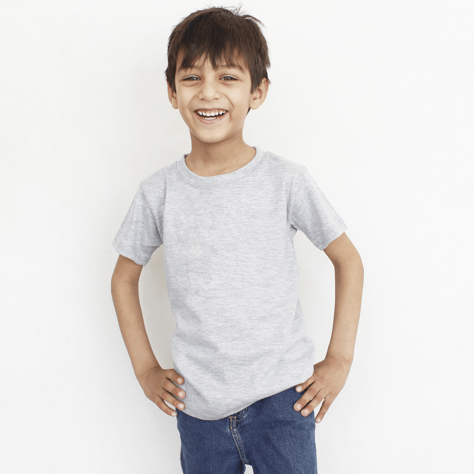 Pack Of 3 - Basic T Shirt For Boys & Girls Kids, White Black Grey - The Shop.