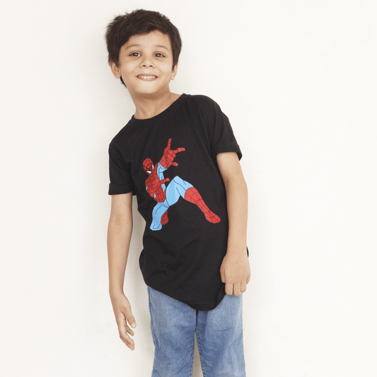 Spiderman Black T-Shirt For Boys & Girls - The Shop.