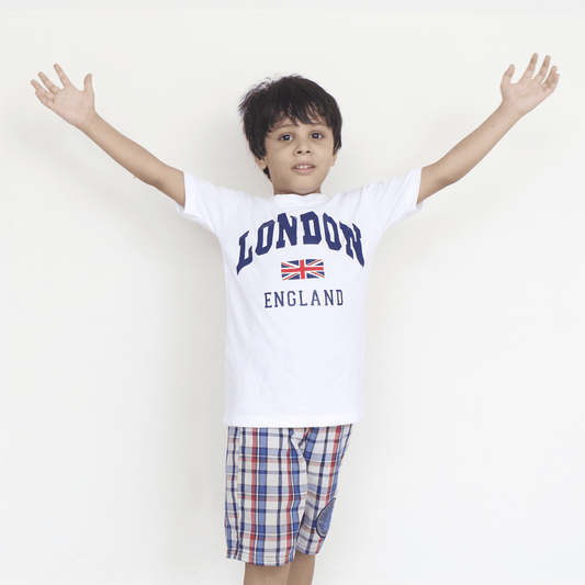 White T Shirt For Boys & Girls Kids, LONDON Printed - The Shop.