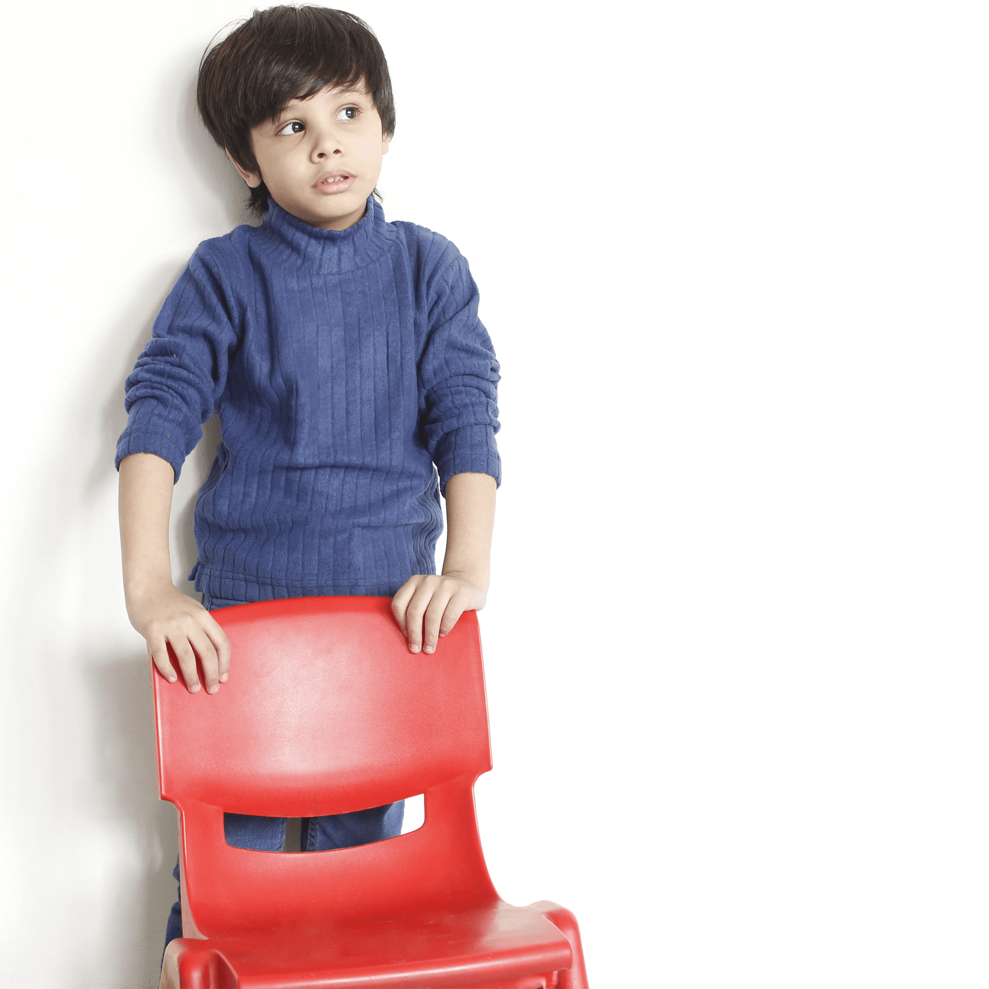 Navy Blue High Neck For Boys & Girls Kids - The Shop.