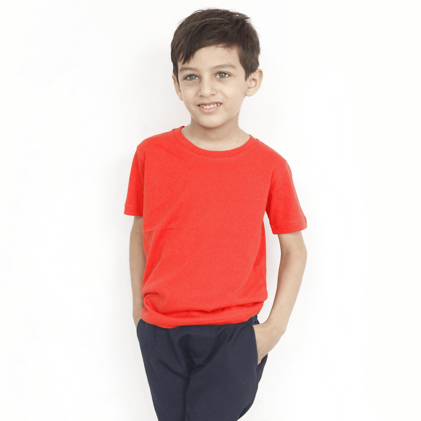 Pack Of 3 - Basic T Shirt For Boys & Girls Kids, Blue Red Yellow - The Shop.