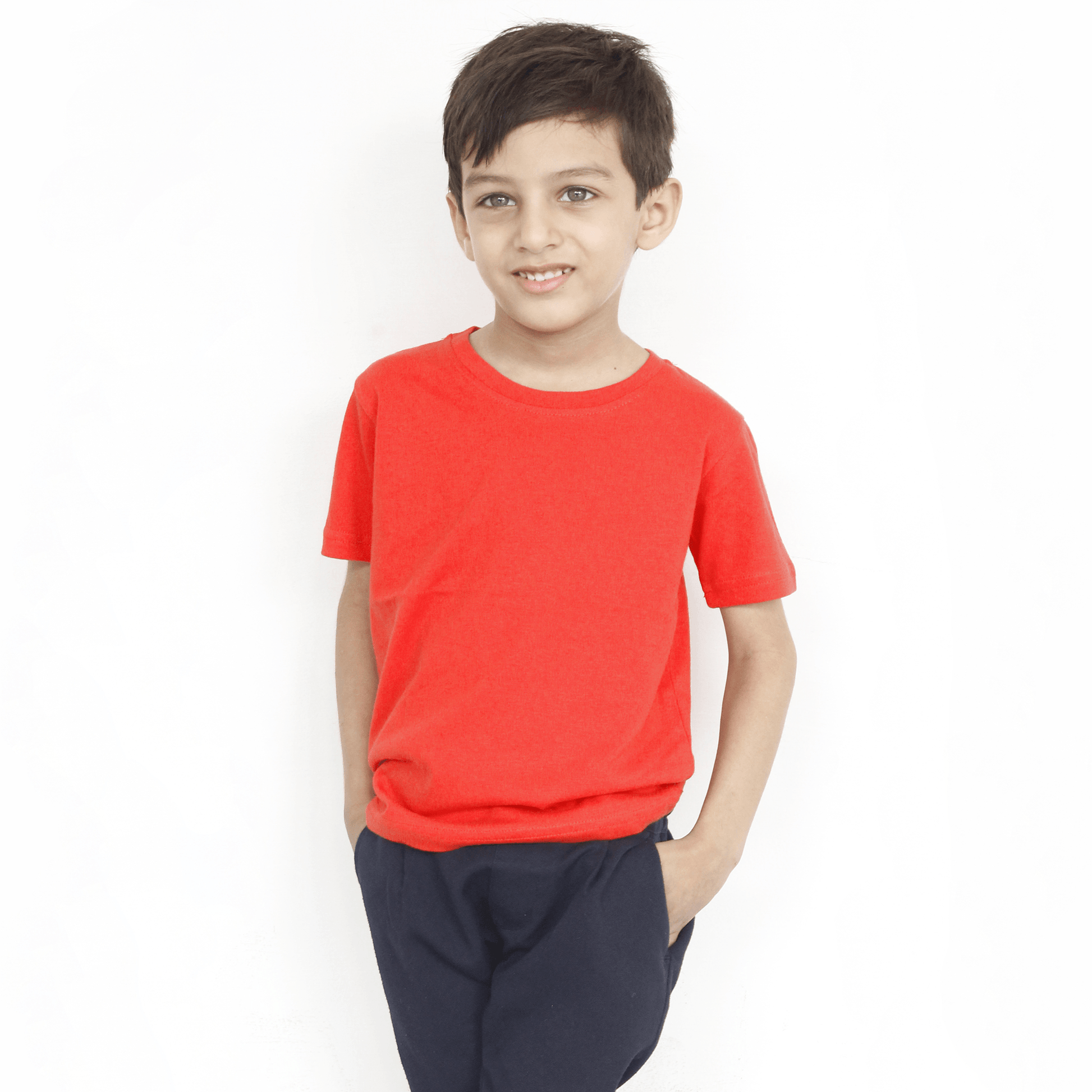 Pack Of 3 - Basic T Shirt For Boys & Girls Kids, Blue Red Yellow - The Shop.