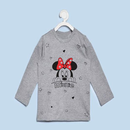 Minnie Mouse Full Sleeves Grey T Shirt