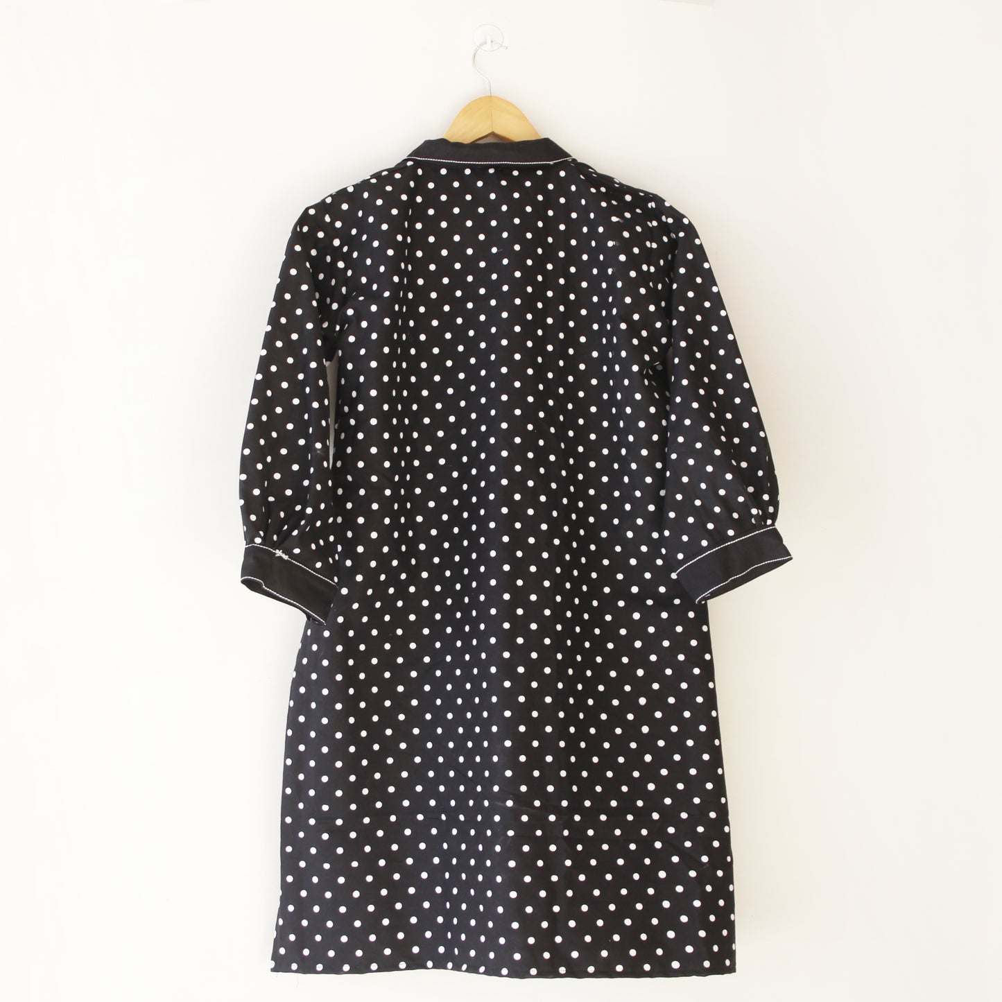Stitched Polka Dot Black Kurti