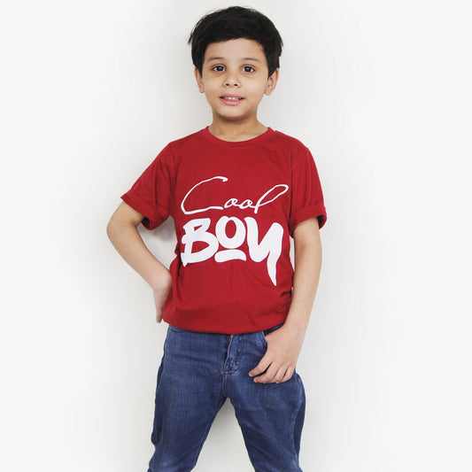 Maroon COOL BOY T Shirt