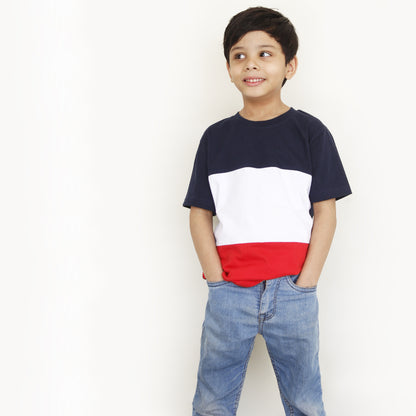 Multicolor Panel T Shirt