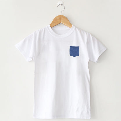 Contrast Pocket White T-Shirt