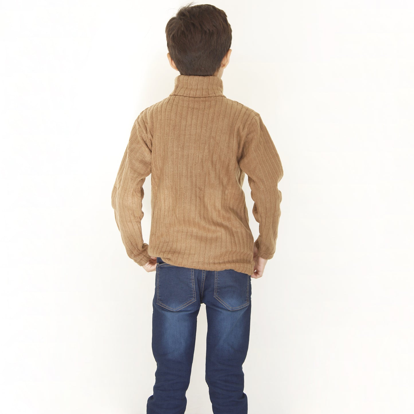 Kids Winter Wear - Brown High Neck for Boys and Girls Kids