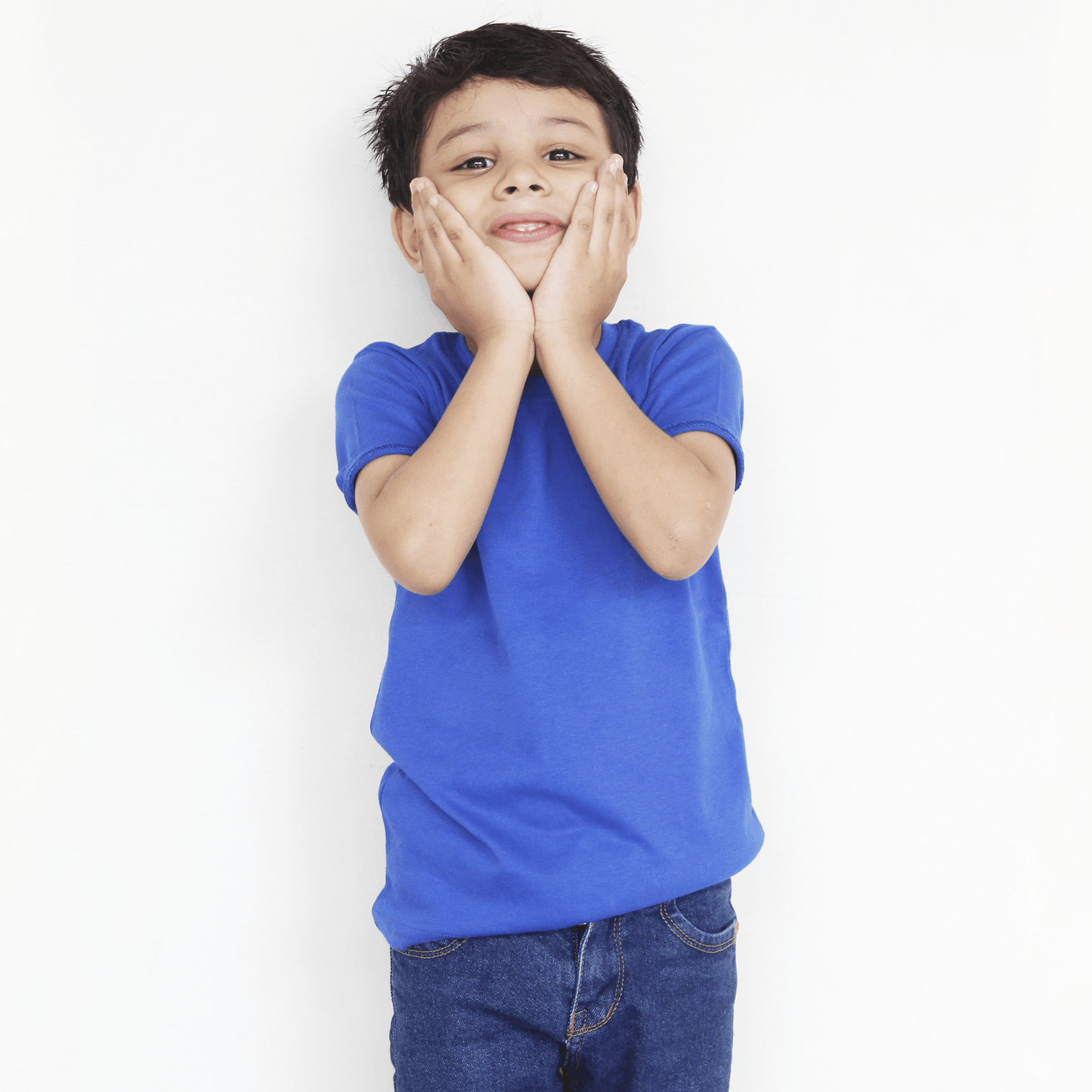 Pack Of 3 - Basic T Shirt For Boys & Girls Kids, Blue Red Yellow - The Shop.