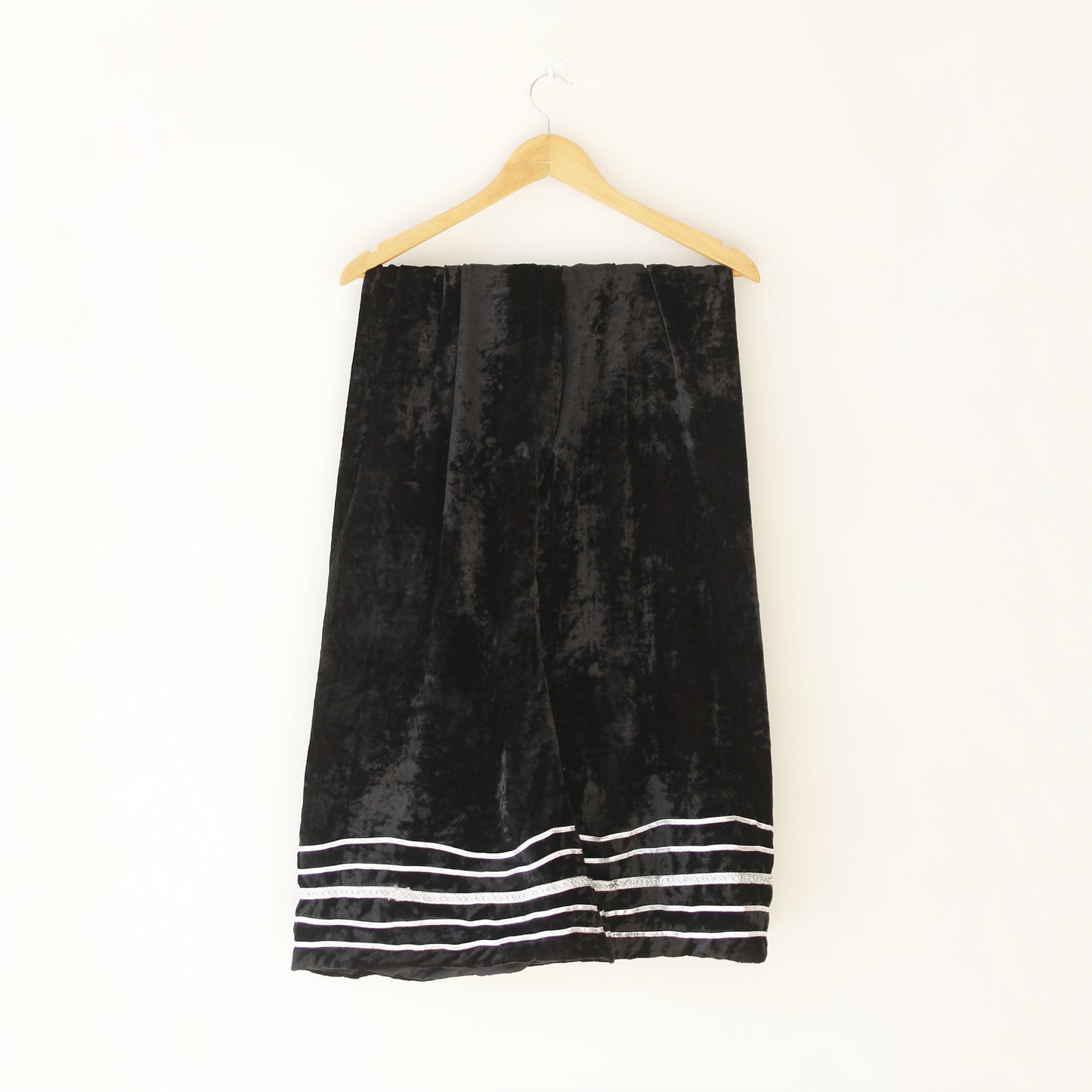 Velvet Bell Bottoms Black Trouser - Ready To Wear