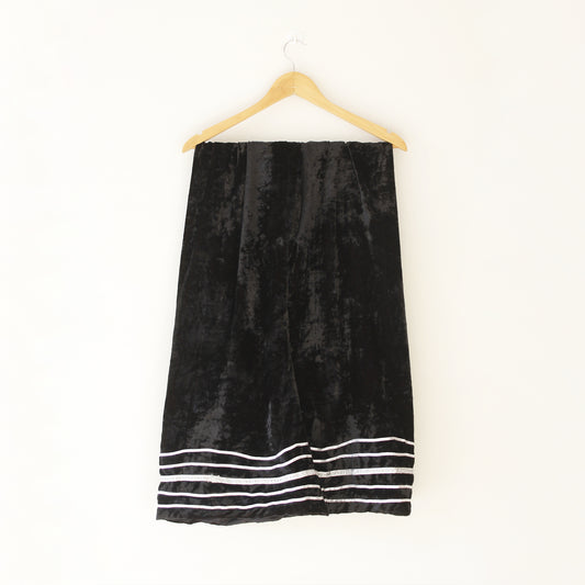 Velvet Bell Bottoms Black Trouser - Ready To Wear