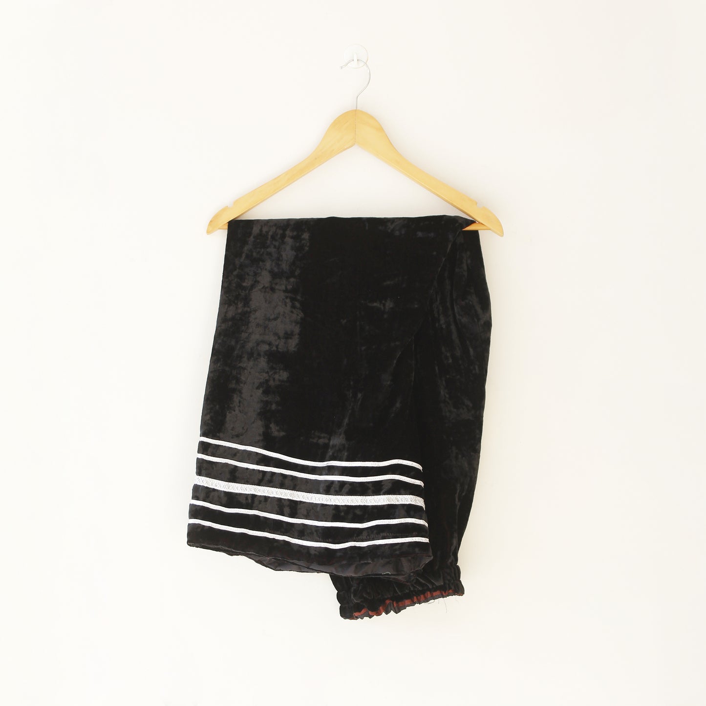 Velvet Bell Bottoms Black Trouser - Ready To Wear